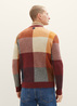 Mski Sweter Tom Tailor Knitted Sweater With A Check Pattern Orange Colorful Block Check - 1038248-32310