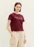 Tom Tailor T Shirt With A Print Deep Burgundy Red - 1032702-10308