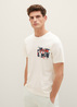 Tom Tailor T Shirt With A Print Vintage Beige - 1037815-18592