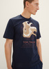 Tom Tailor T Shirt With A Print Sky Captain Blue - 1037836-10668