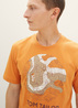 Tom Tailor T Shirt With A Print Tomato Cream Orange - 1037836-32243