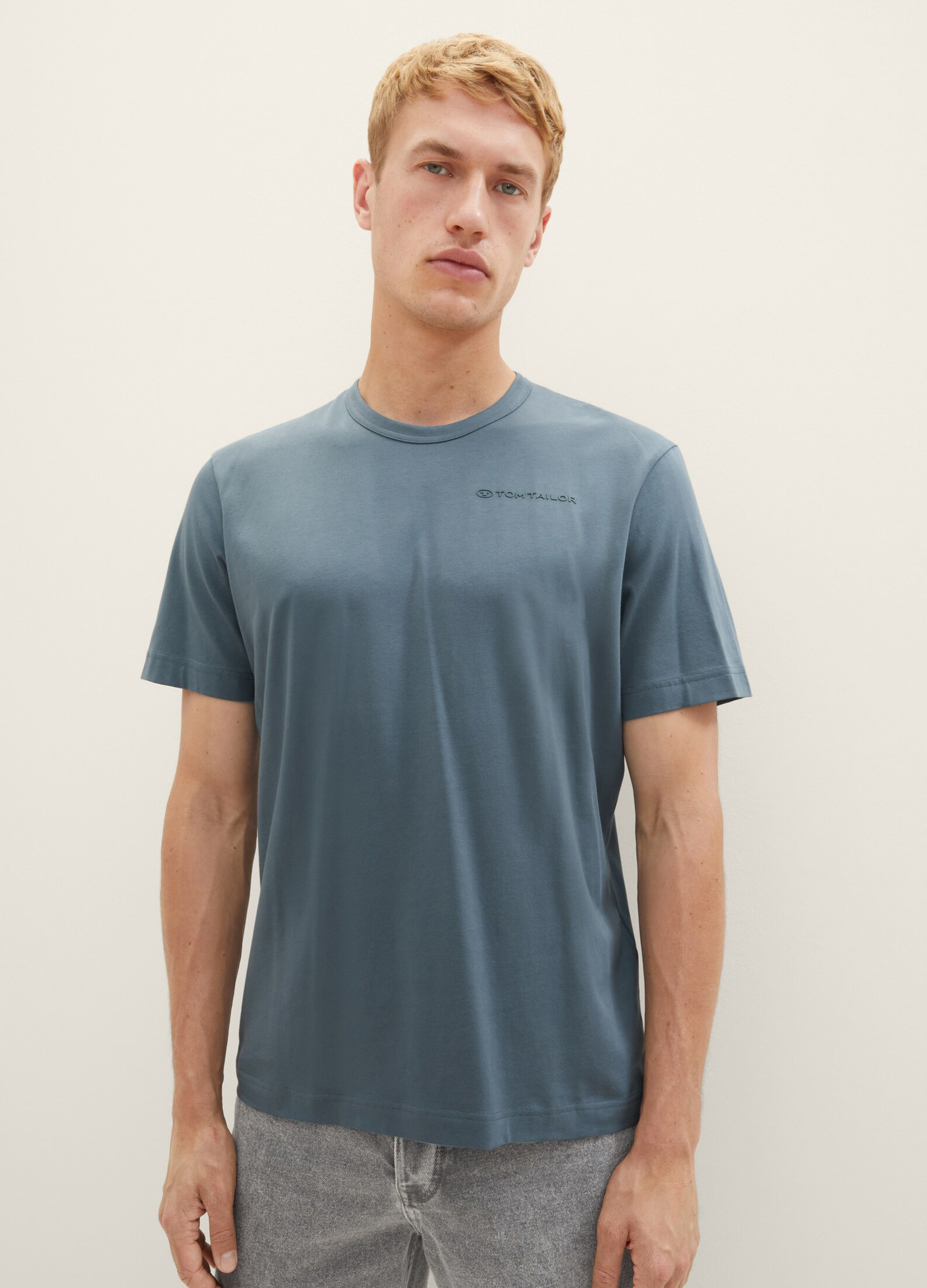 L Size Teal T-shirt Basic Dark - Tailor® Tom Dusty