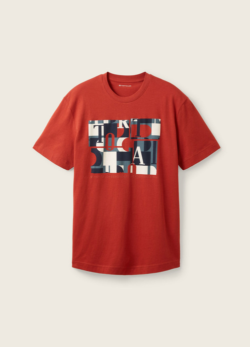 Tom Tailor® T-shirt With A Print - Velvet Red