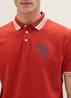 Meska Koszulka Polo Tom Tailor Polo Shirt With A Logo Print Velvet Red - 1038848-14302