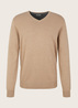 Mski Sweter Tom Tailor Simple Knitted Jumper Hazel Brown Melange - 1012820-31089