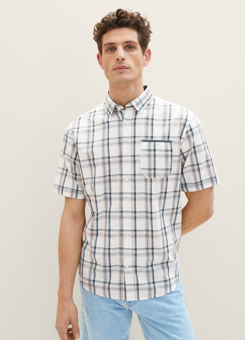 Tom Tailor Shirt In A Checked Pattern Off White Colorful Check - 1037066-31316