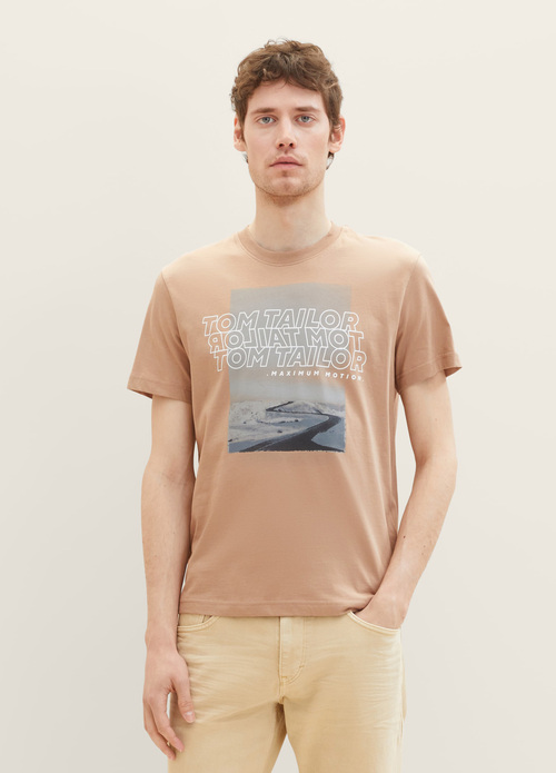 Tom Tailor® T-shirt With A Photo Print - Desert Fawn