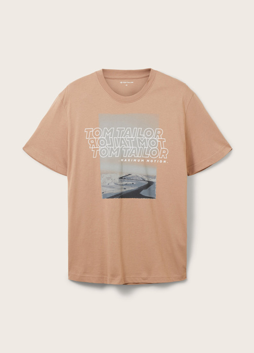 Tom Tailor T Shirt With A Photo Print Desert Fawn - 1036427-24048