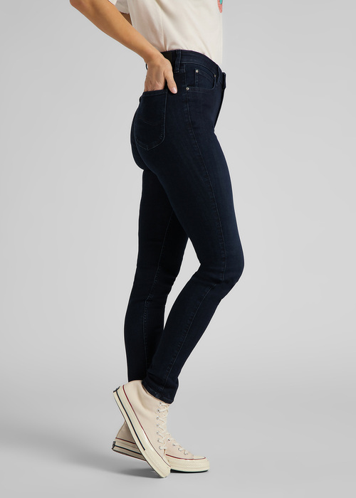 Damskie Spodnie Dzinsowe Lee Ivy Dark Usk - L32EKJZP