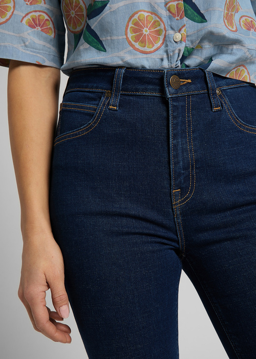 Damskie Spodnie Dzinsowe Lee Ivy Dark Mono - L32EPQXM