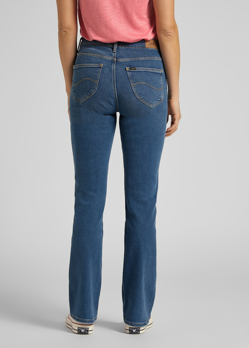 Damskie Spodnie Dinsowe Lee Mid Breese Boot Mid Worn Martha - L31TQDTO