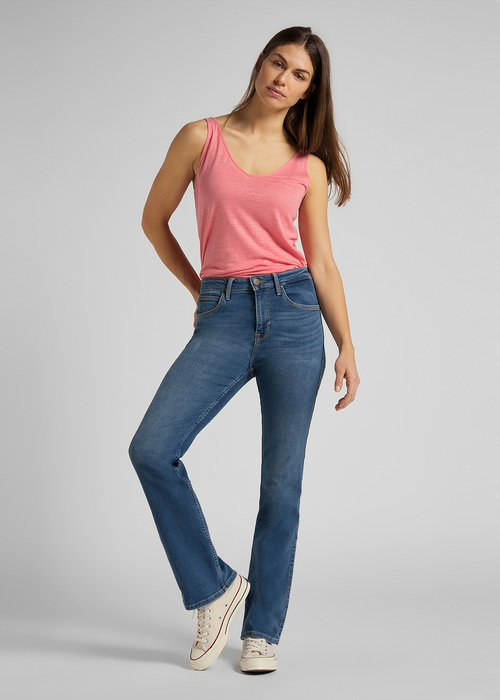 Damskie Spodnie Dinsowe Lee Mid Breese Boot Mid Worn Martha - L31TQDTO