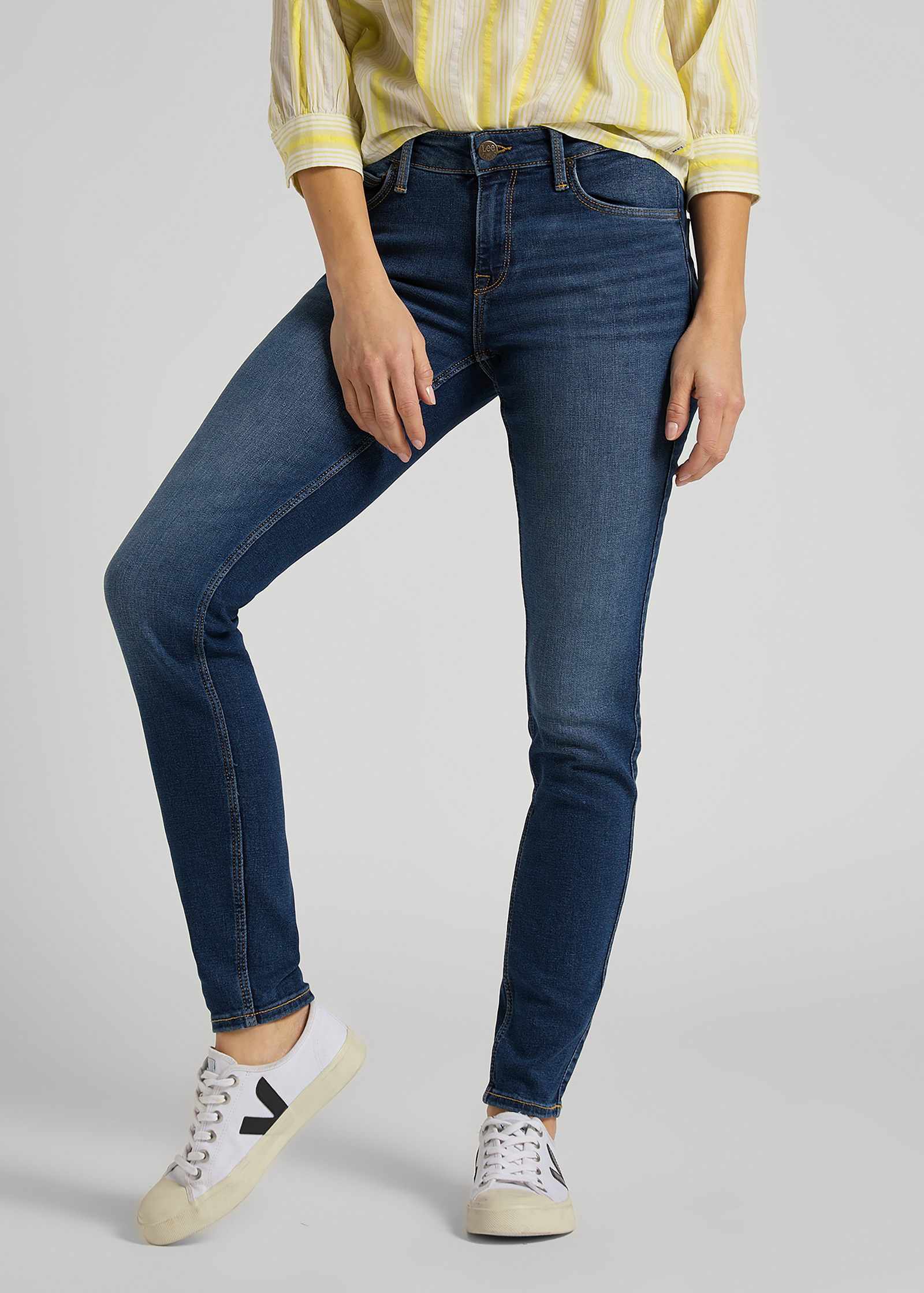 Damskie Spodnie Dzinsowe Lee Scarlett Mid Martha - L526QDTN