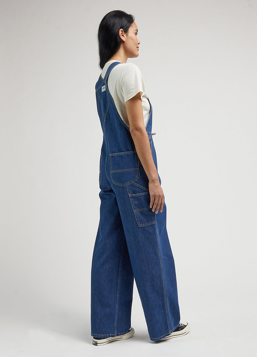 Damskie Spodnie Dzinsowe Lee Loose Bib Indigo Rush - L35CUAD68