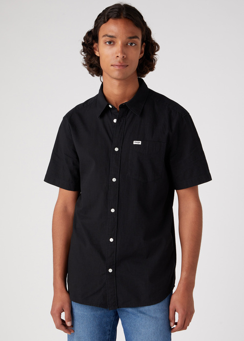 Wrangler Short Sleeve 1 Pocket Shirt Black - W5K0MB100