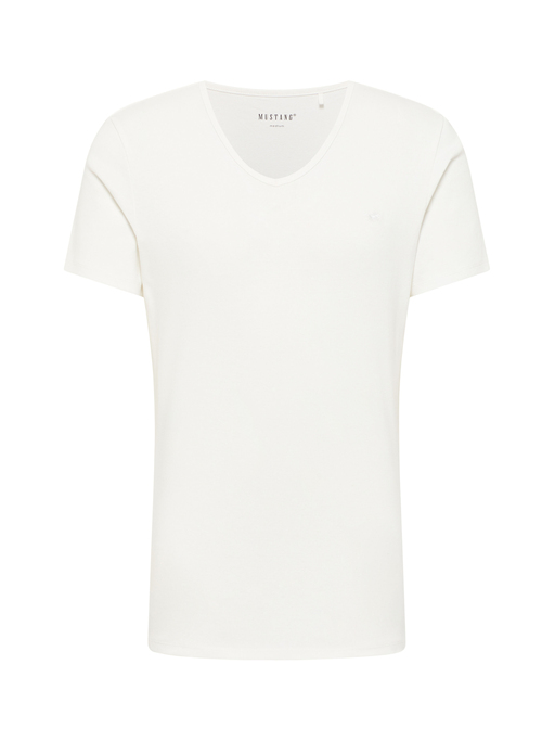 Meski T Shirt Mustang Jeans Amado V Neck Cannoli Cream - 1014661-2084