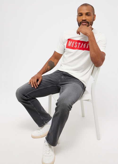 Meski T Shirt Mustang Jeans Austin Cannoli Cream - 1014749-2084