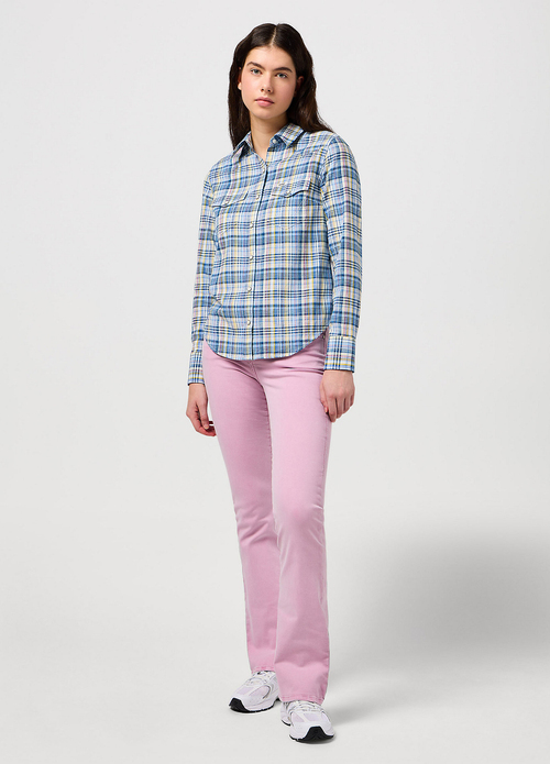 Wrangler® Regular Western Shirt - Cerulean Check