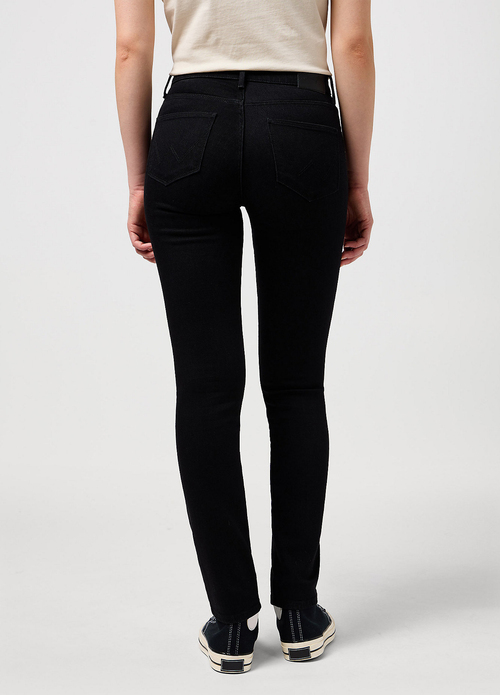 Damskie Spodnie Dzinsowe Wrangler Slim Retro Black - 112352334