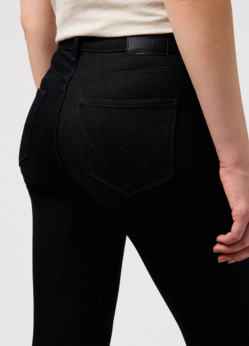 Damskie Spodnie Dzinsowe Wrangler Slim Retro Black - 112352334