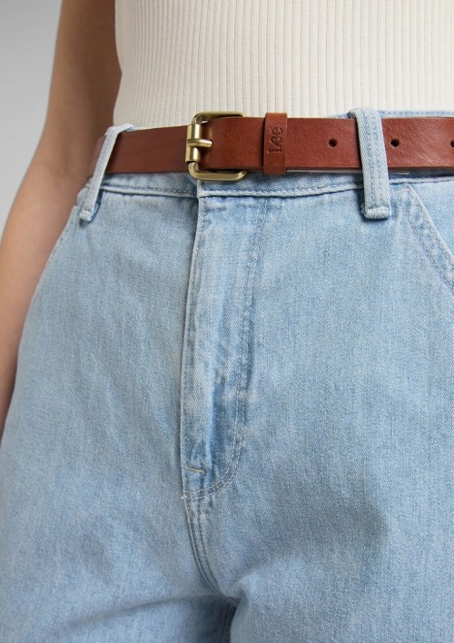 Pasek Damski Lee Long Thin Belt Dark Cognac - LG405080