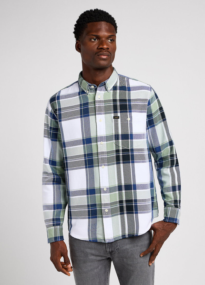 Meska Koszula Materialowe Lee Riveted Shirt Intuition Grey - 112349943