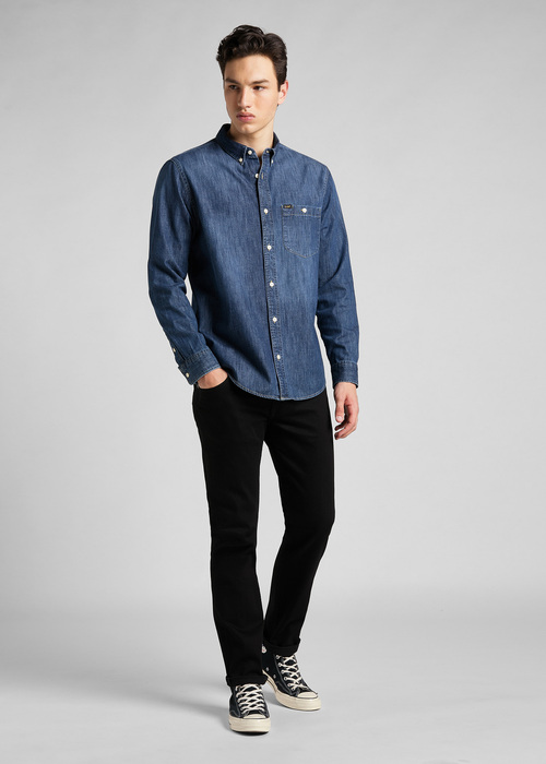 Meskie Spodnie Dzinsowe Lee Rider Clean Black - L701HFAE