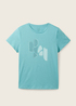 Tom Tailor T Shirt With A Print Summer Teal - 1038045-10426