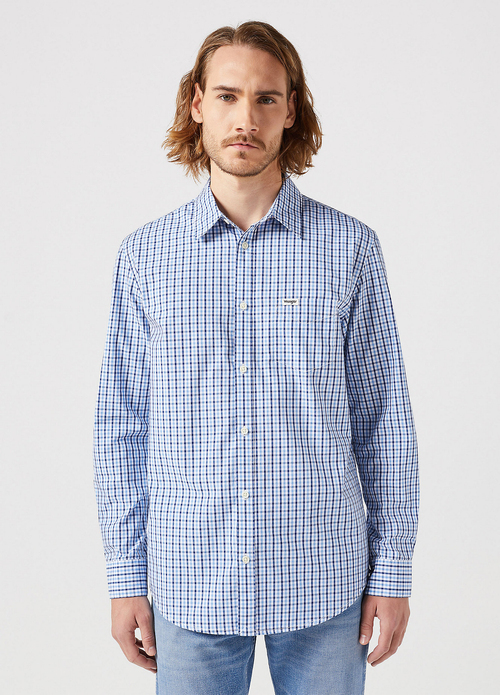 Wrangler One Pocket Shirt Light Blue Stripe - LEE-LONG-THIN-BELT