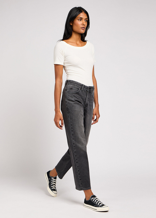 Damskie Spodnie Dzinsowe Lee Rider Classic Refined Black - 112348952