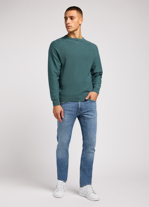 Meski Sweter Lee Reglan Crew Knit Evergreen - 112349947