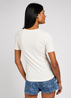 Damski T Shirt Lee Elbow Top Ecru - 112350601