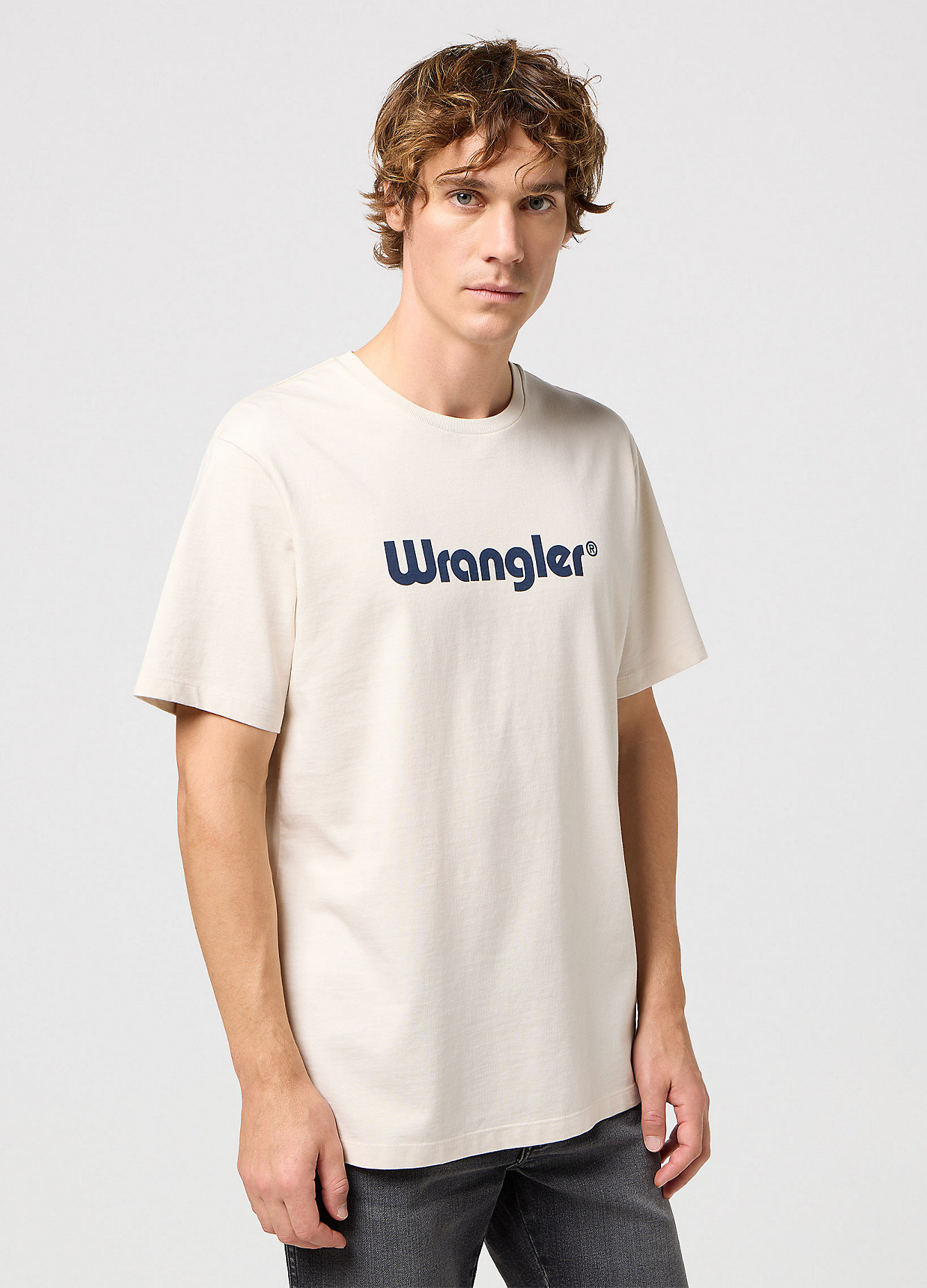 Meski T Shirt Wrangler Logo Tee White - 112350523