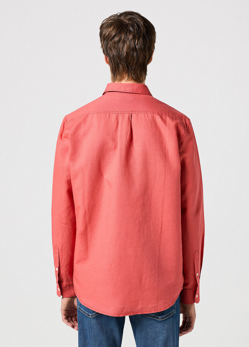 Wrangler® Long Sleeve One Pocket Shirt - Burn Sienna