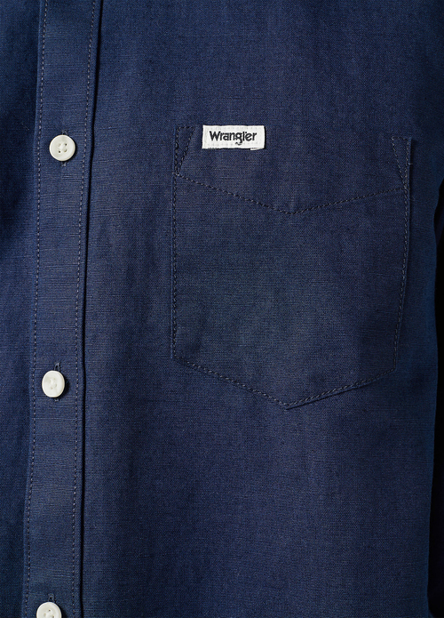 Wrangler Long Sleeve One Pocket Shirt Black Iris - 112352186