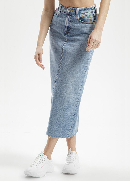 Cross Jeans Denim Skirt Light Blue 005 - C-4914-005