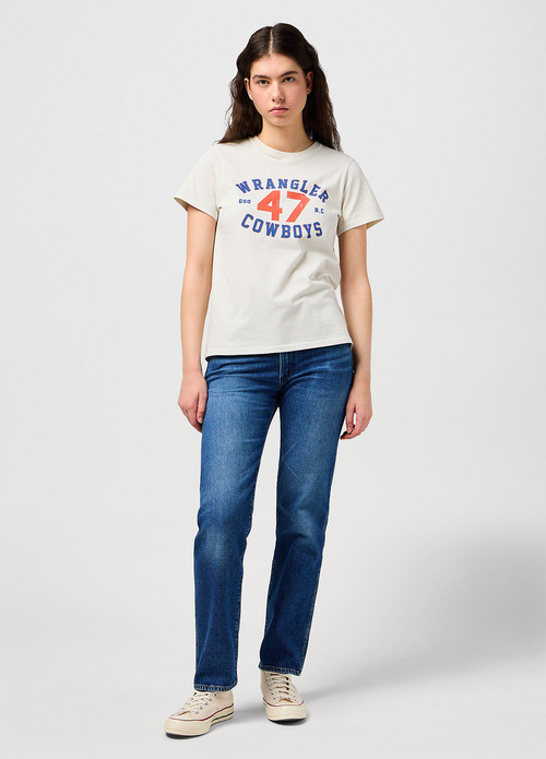 Damskie Spodnie Dzinsowe Wrangler Sunset Dark Wash - 112350730