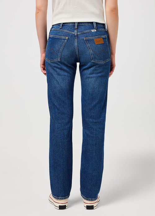 Damskie Spodnie Dzinsowe Wrangler Sunset Dark Wash - 112350730