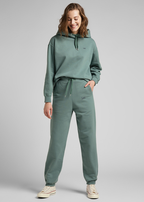 Damskie Spodnie Dresowe Lee Relaxed Sweatpants Steel Green - L32MTXTY