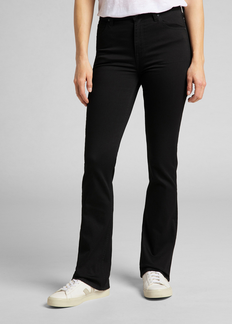 Damskie Spodnie Dzinsowe Lee Breese Boot Black Rinse - L31TFS47