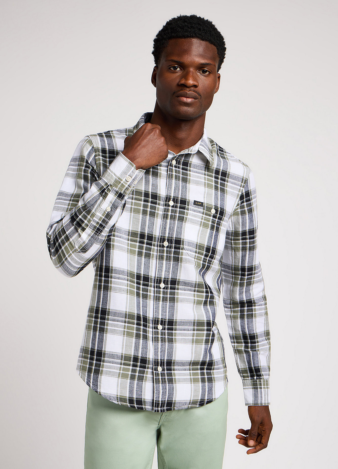 Lee® Leesure Shirt - Olive Grove Check
