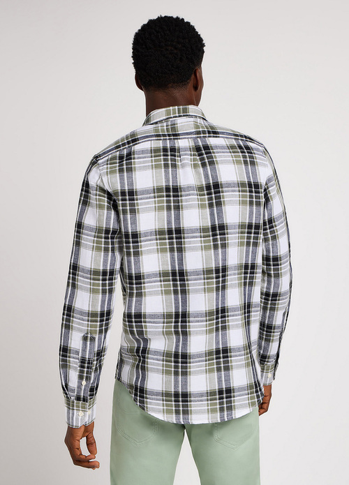 Meska Koszula Materialowe Lee Leesure Shirt Olive Grove Check - 112350073