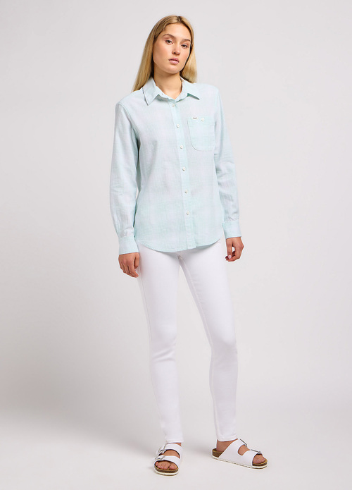 Damska Koszula Materialowa Lee All Purpose Shirt Seafoam - 112350263