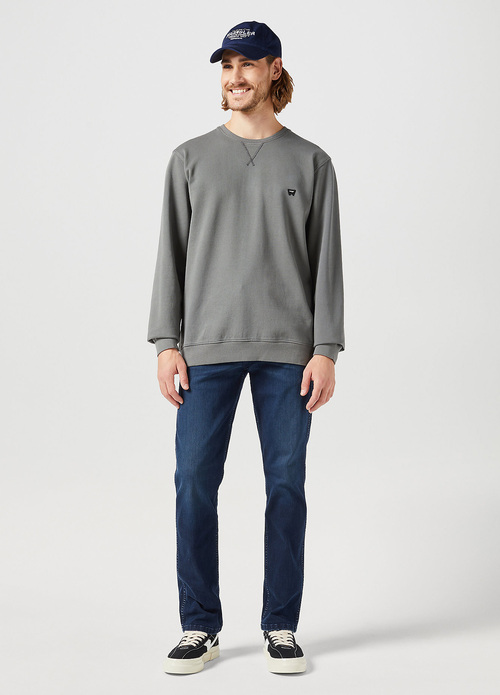 Mska Bluza Wrangler Sign Off Crew Gun Metal - 112350537