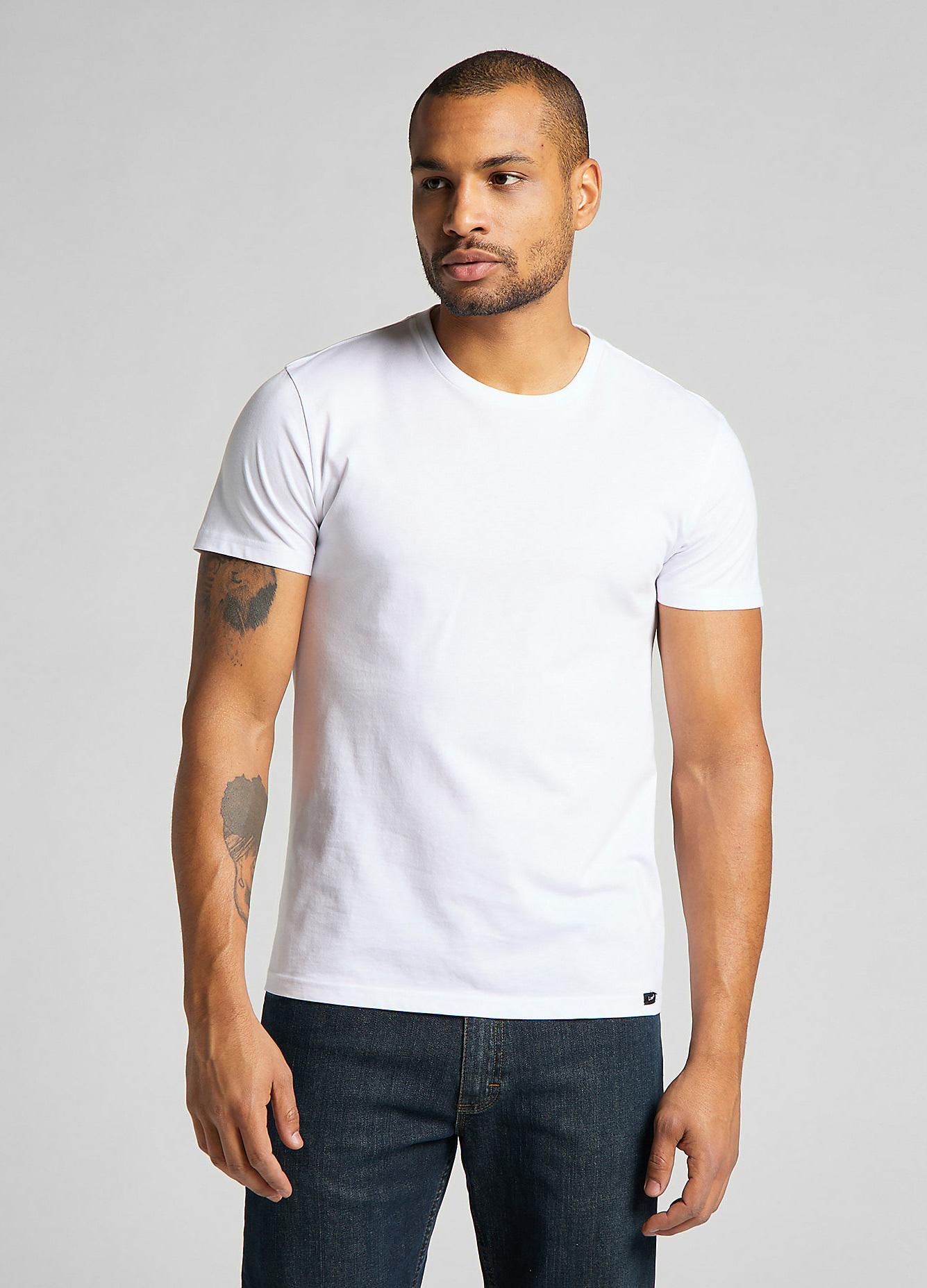 Meski T Shirt Lee Twin Pack Crew Tee Black White - L680CMKW