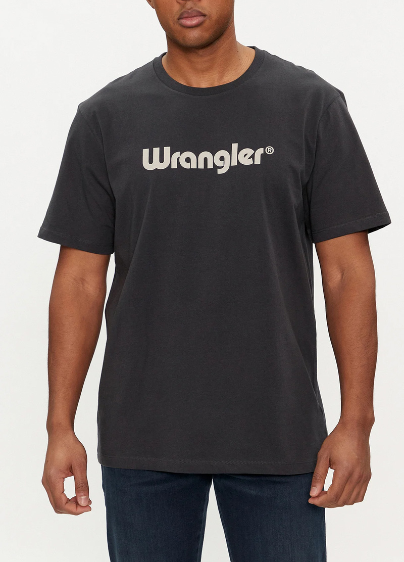Meski T Shirt Wrangler Logo Tee Black - 112350526