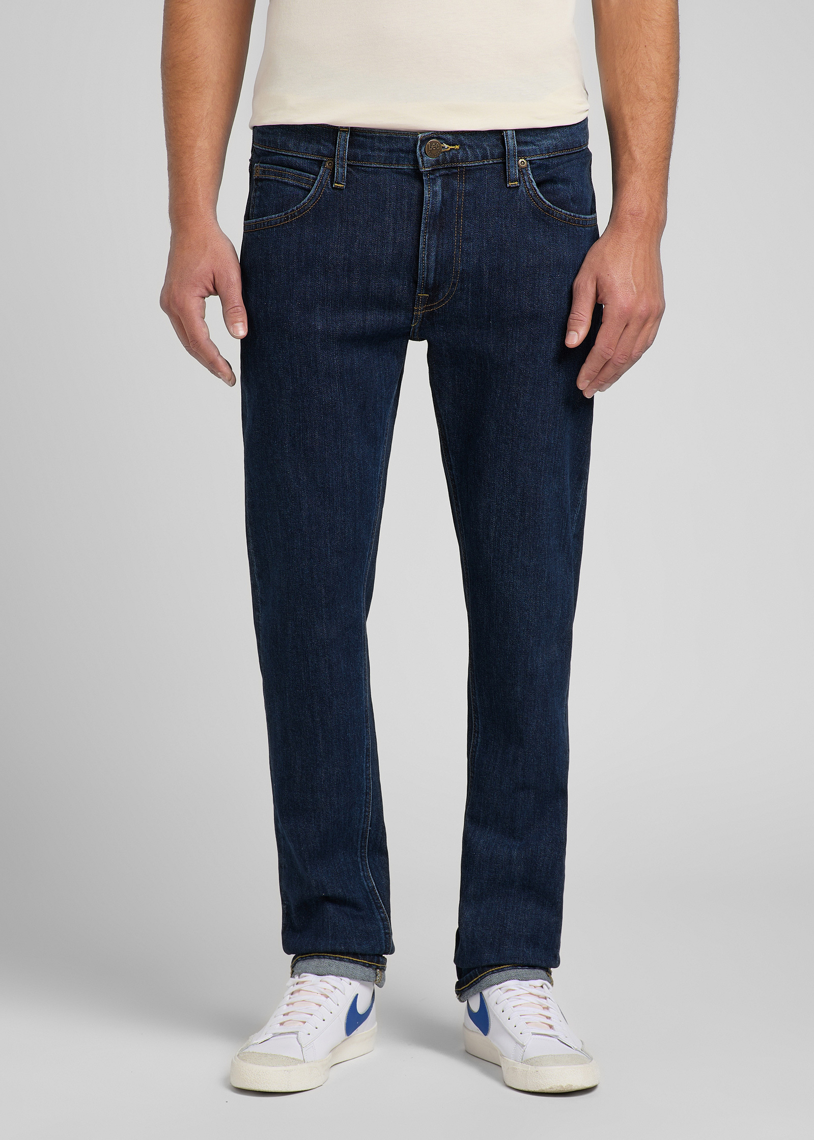 Mskie Spodnie Dinsowe Lee Daren Zip Fly Deep Dark Stone - L707PXXD