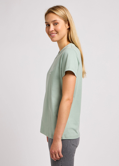 Damski T Shirt Lee Small Logo Tee Intuition Grey - 112350199