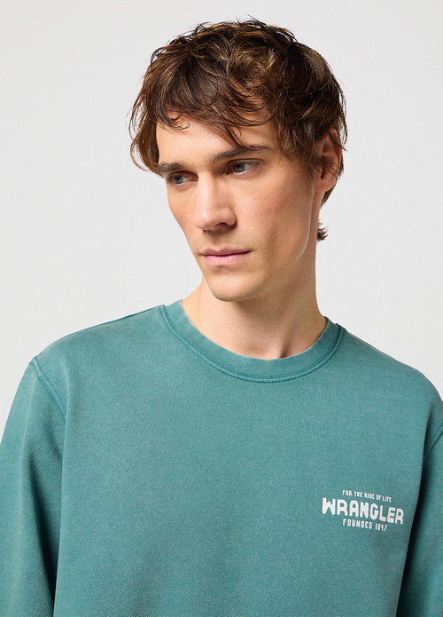 Meski Sweter Wrangler Graphic Crew Sweat Hydro - 112352844