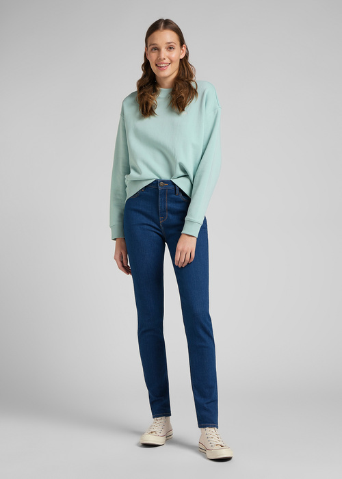 Damskie Spodnie Dzinsowe Lee Scarlett High Dark Zurri - L626OPOR